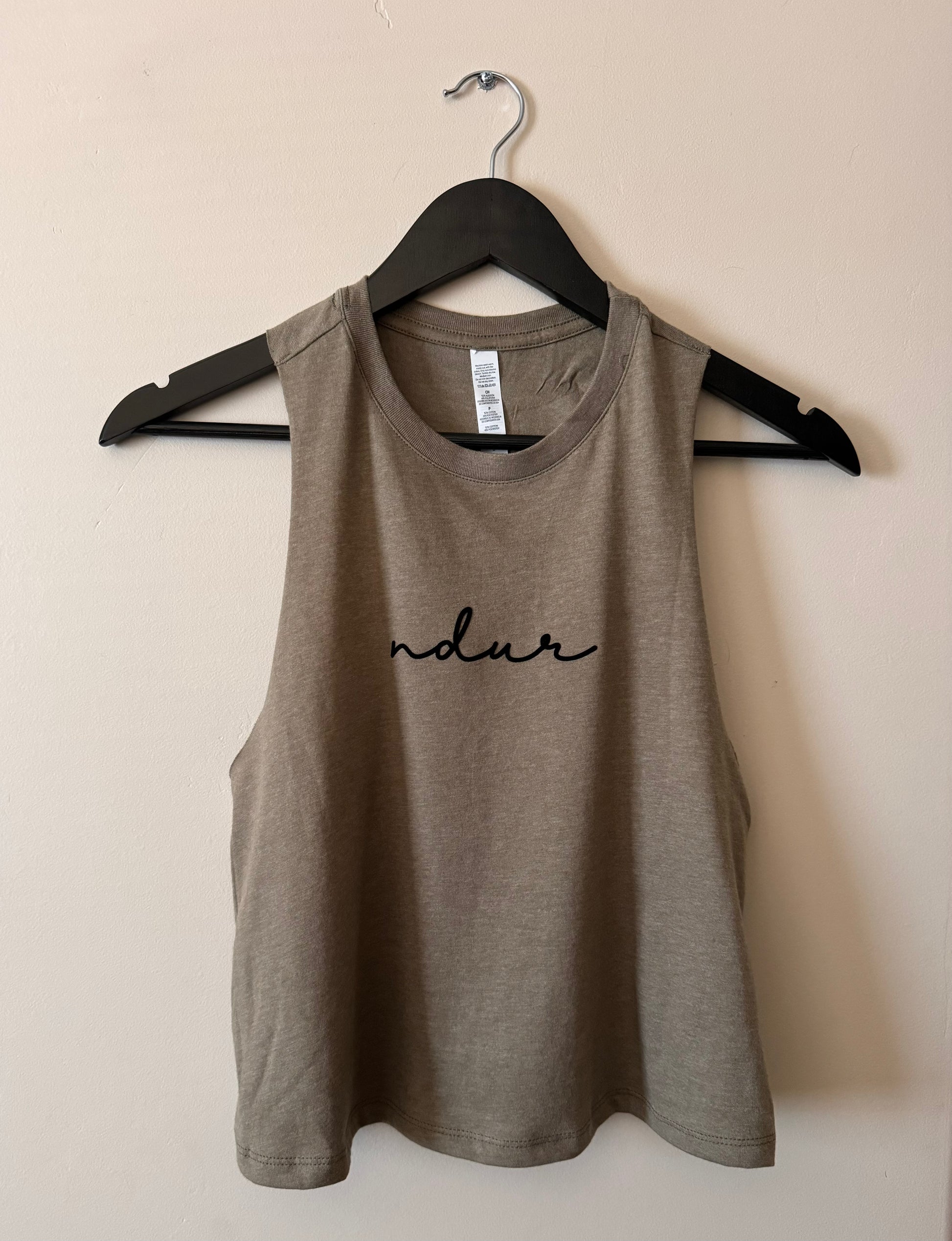 Cropped Racerback Tank - Signature – NDUR ATHLETICS Cropped Racerback Tank - Signature – NDUR ATHLETICS