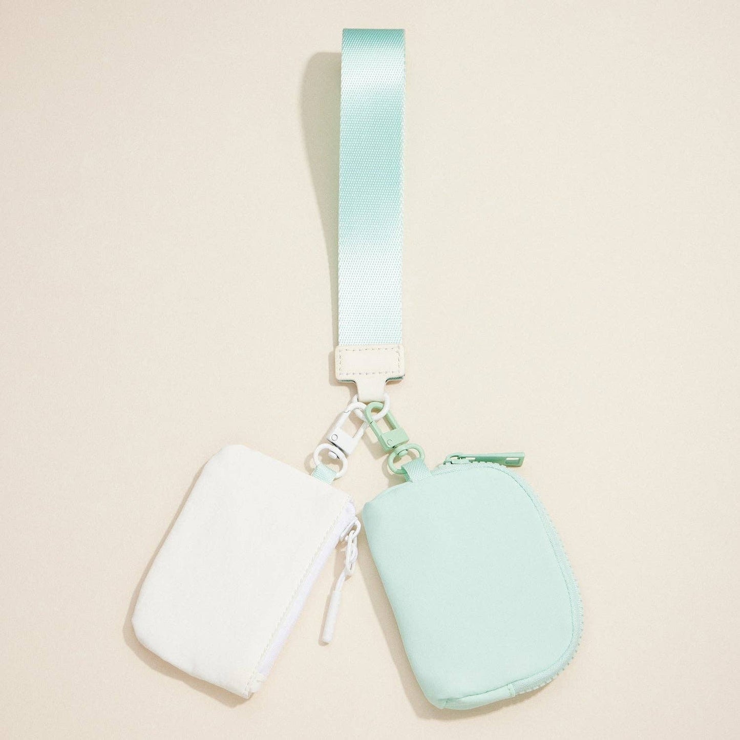 Dual Color Coin Purse Key Chain Wristlet